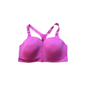 Pink Active Sports Bra Women Pink Front Zip High Impact Racerback‎ SIZE XXL